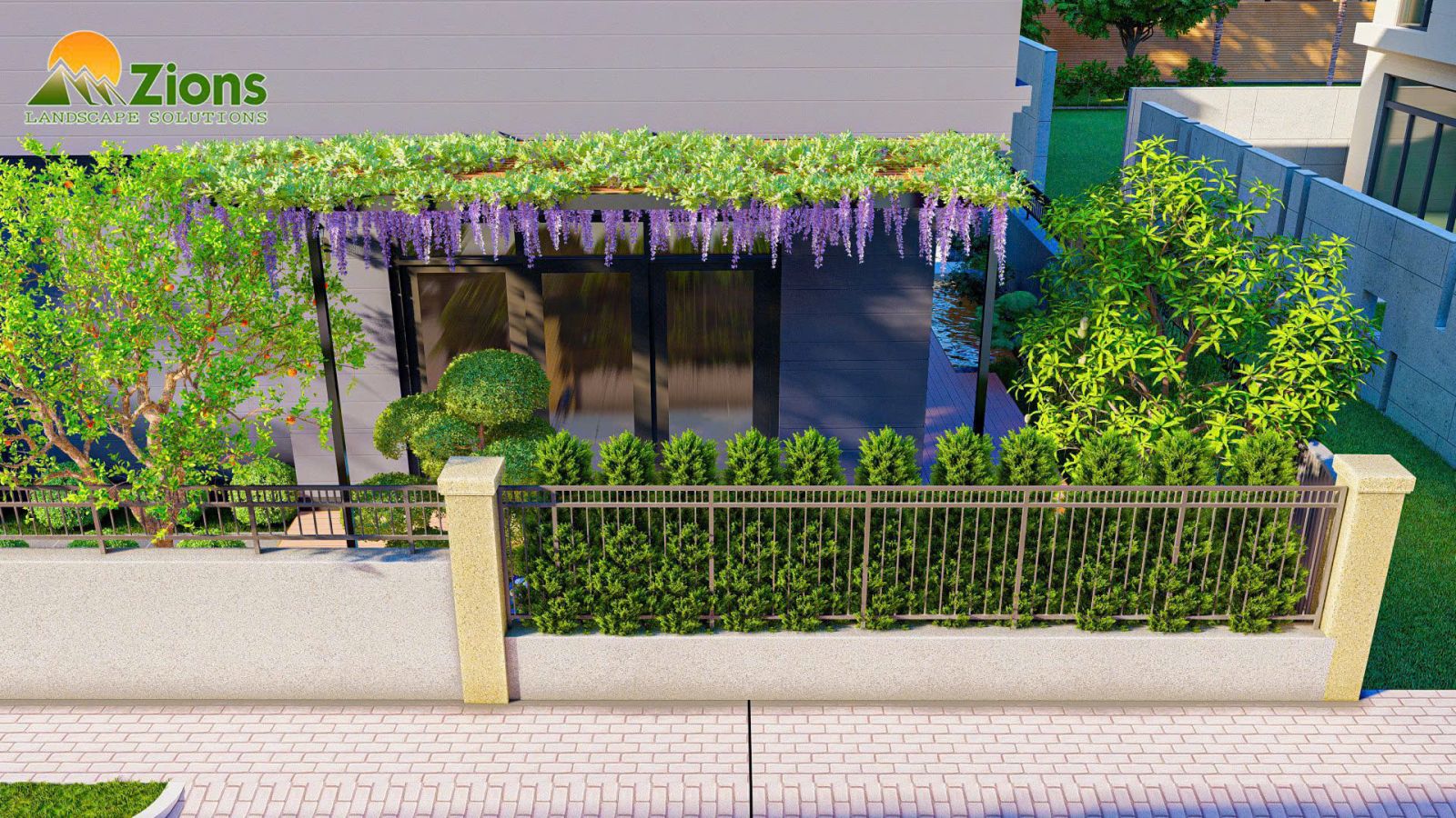 thiết kế thi công sân vườn biệt thự tại khu đô thị zeitgeist city, nhà bè